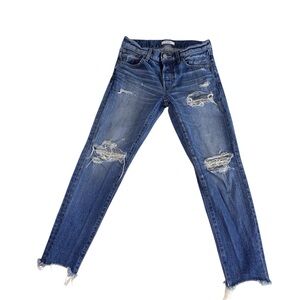 Moussy Vintage Denim Jeans - distressed Medium Wash Cotton Jeans -